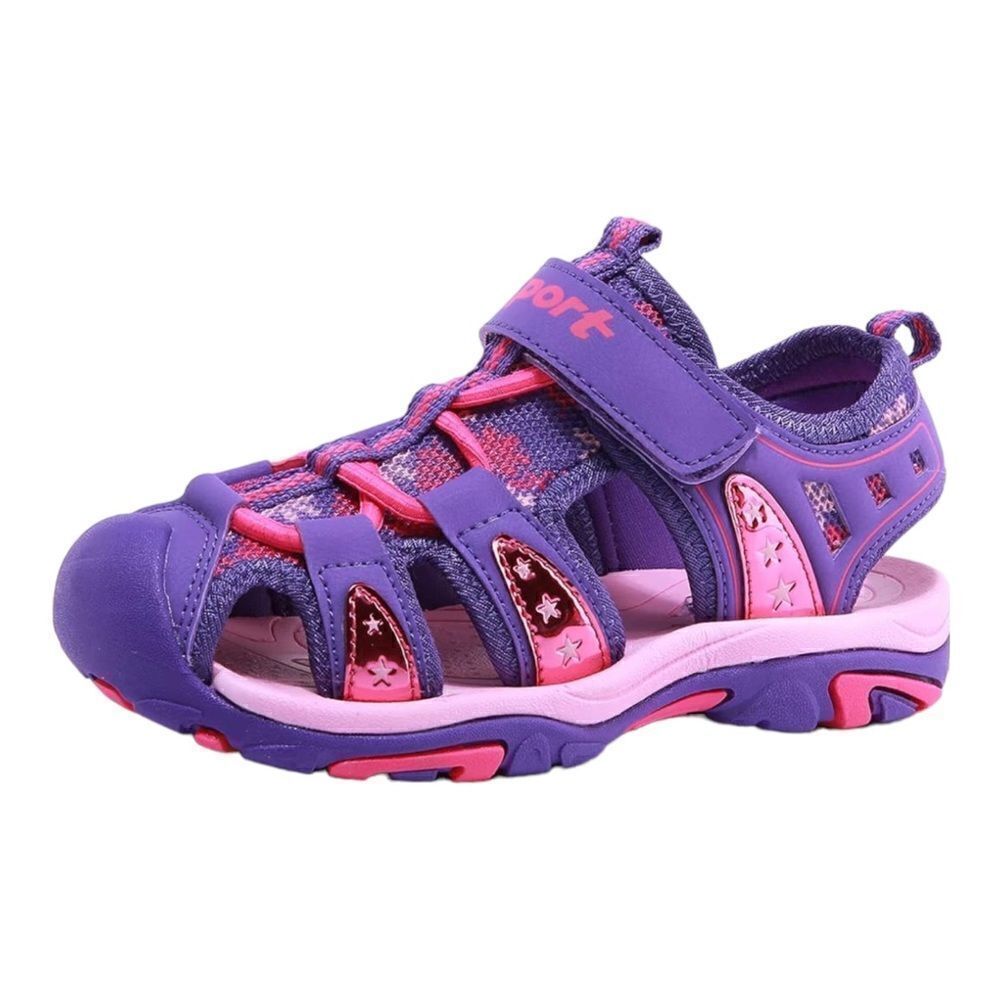 BODATU Girls Summer Outdoor Beach Sports Closed-Toe Sandals Purple Sz 1.5 EUC